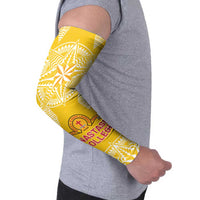 Personalised Anastasis College Arm Sleeves Tonga Ngatu Pattern LT05 - Polynesian Pride
