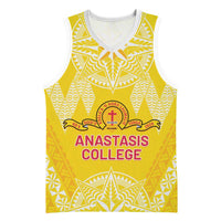 Personalised Anastasis College Basketball Jersey Tonga Ngatu Pattern - Polynesian Pride
