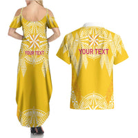 Personalised Anastasis College Couples Matching Summer Maxi Dress and Hawaiian Shirt Tonga Ngatu Pattern LT05 - Polynesian Pride