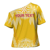Personalised Anastasis College Cross Shoulder Shirt Tonga Ngatu Pattern LT05 - Polynesian Pride