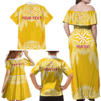 Personalised Anastasis College Family Matching Off Shoulder Maxi Dress and Hawaiian Shirt Tonga Ngatu Pattern LT05 - Polynesian Pride