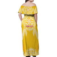 Personalised Anastasis College Family Matching Off Shoulder Maxi Dress and Hawaiian Shirt Tonga Ngatu Pattern LT05 - Polynesian Pride