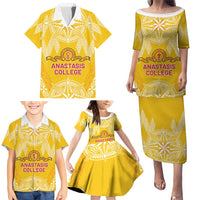 Personalised Anastasis College Family Matching Puletasi and Hawaiian Shirt Tonga Ngatu Pattern LT05 - Polynesian Pride