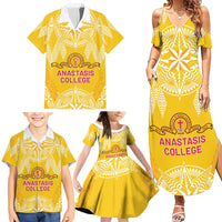 Personalised Anastasis College Family Matching Summer Maxi Dress and Hawaiian Shirt Tonga Ngatu Pattern LT05 - Polynesian Pride