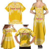 Personalised Anastasis College Family Matching Summer Maxi Dress and Hawaiian Shirt Tonga Ngatu Pattern LT05 - Polynesian Pride