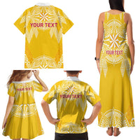 Personalised Anastasis College Family Matching Tank Maxi Dress and Hawaiian Shirt Tonga Ngatu Pattern LT05 - Polynesian Pride
