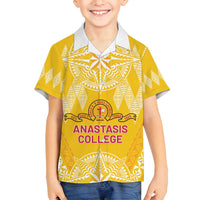 Personalised Anastasis College Family Matching Tank Maxi Dress and Hawaiian Shirt Tonga Ngatu Pattern - Polynesian Pride