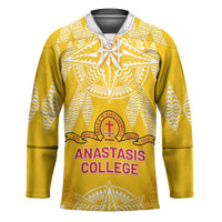 Personalised Anastasis College Hockey Jersey Tonga Ngatu Pattern LT05 Unisex Yellow - Polynesian Pride