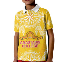 Personalised Anastasis College Kid Polo Shirt Tonga Ngatu Pattern - Polynesian Pride