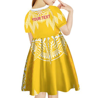 Personalised Anastasis College Kid Short Sleeve Dress Tonga Ngatu Pattern LT05 - Polynesian Pride