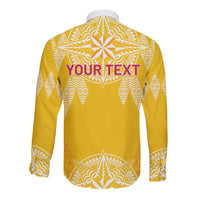 Personalised Anastasis College Long Sleeve Button Shirt Tonga Ngatu Pattern - Polynesian Pride