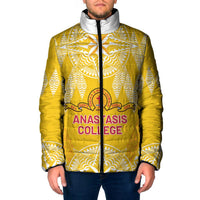 Personalised Anastasis College Padded Jacket Tonga Ngatu Pattern - Polynesian Pride
