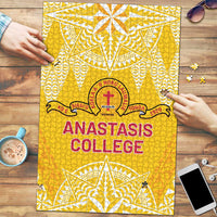 Anastasis College Puzzle Tonga Ngatu Pattern LT05 Yellow - Polynesian Pride