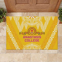 Anastasis College Rubber Doormat Tonga Ngatu Pattern LT05 Yellow - Polynesian Pride