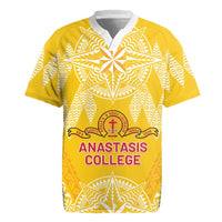 Personalised Anastasis College Rugby Jersey Tonga Ngatu Pattern LT05 Yellow - Polynesian Pride