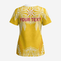 Personalised Anastasis College Scrub Top Tonga Ngatu Pattern LT05 - Polynesian Pride