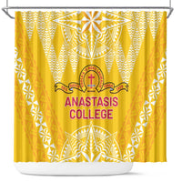 Anastasis College Shower Curtain Tonga Ngatu Pattern - Polynesian Pride