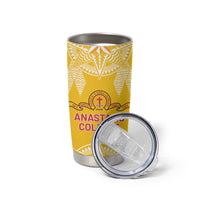 Personalised Anastasis College Tumbler Cup Tonga Ngatu Pattern - Polynesian Pride