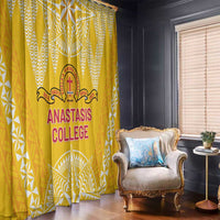 Anastasis College Window Curtain Tonga Ngatu Pattern - Polynesian Pride