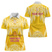 Personalised Anastasis College Women Polo Shirt Tonga Ngatu Pattern LT05 - Polynesian Pride