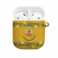 Tonga Anastasis College AirPods Case Tongan Ngatu Kupesi Pattern LT05 Yellow - Polynesian Pride