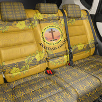 Tonga Anastasis College Back Car Seat Cover Tongan Ngatu Kupesi Pattern - Polynesian Pride