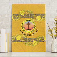 Tonga Anastasis College Canvas Wall Art Tongan Ngatu Kupesi Pattern LT05 Without Frame Yellow - Polynesian Pride