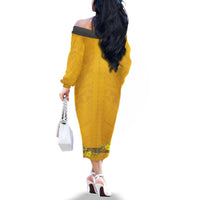 Tonga Anastasis College Family Matching Off The Shoulder Long Sleeve Dress and Hawaiian Shirt Tongan Ngatu Kupesi Pattern - Polynesian Pride