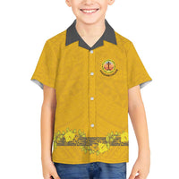 Tonga Anastasis College Family Matching Short Sleeve Bodycon Dress and Hawaiian Shirt Tongan Ngatu Kupesi Pattern - Polynesian Pride