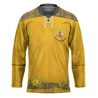 Tonga Anastasis College Hockey Jersey Tongan Ngatu Kupesi Pattern LT05 Unisex Yellow - Polynesian Pride