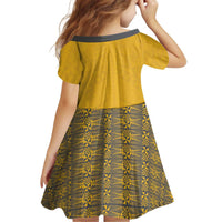 Tonga Anastasis College Kid Short Sleeve Dress Tongan Ngatu Kupesi Pattern LT05 - Polynesian Pride