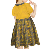 Tonga Anastasis College Kid Short Sleeve Dress Tongan Ngatu Kupesi Pattern LT05 - Polynesian Pride