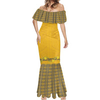 Tonga Anastasis College Mermaid Dress Tongan Ngatu Kupesi Pattern LT05 - Polynesian Pride