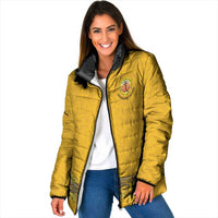 Tonga Anastasis College Padded Jacket Tongan Ngatu Kupesi Pattern LT05 Women Yellow - Polynesian Pride