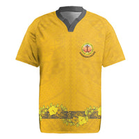 Tonga Anastasis College Rugby Jersey Tongan Ngatu Kupesi Pattern LT05 Yellow - Polynesian Pride