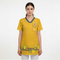Tonga Anastasis College Scrub Top Tongan Ngatu Kupesi Pattern LT05 - Polynesian Pride