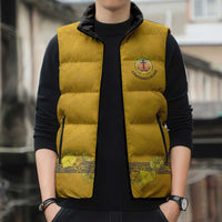 Tonga Anastasis College Sleeveless Puffer Jacket Tongan Ngatu Kupesi Pattern LT05 - Polynesian Pride