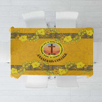 Tonga Anastasis College Tablecloth Tongan Ngatu Kupesi Pattern LT05 Yellow - Polynesian Pride
