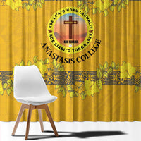 Tonga Anastasis College Window Curtain Tongan Ngatu Kupesi Pattern - Polynesian Pride