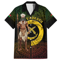 Personalised Vanuatu Custom Chiefs Day Family Matching Tank Maxi Dress and Hawaiian Shirt Pig Tusk Simple Style LT05 Dad's Shirt - Short Sleeve Black - Polynesian Pride