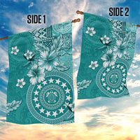 Cook Islands Garden Flag Teal Hibiscus And Stars LT05 - Polynesian Pride