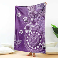 Cook Islands Blanket Purple Hibiscus And Stars LT05 - Polynesian Pride