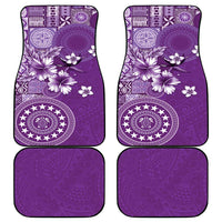 Cook Islands Car Mats Purple Hibiscus And Stars LT05 - Polynesian Pride