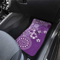 Cook Islands Car Mats Purple Hibiscus And Stars LT05 - Polynesian Pride