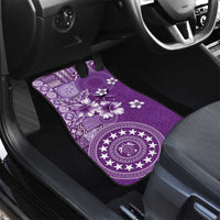 Cook Islands Car Mats Purple Hibiscus And Stars LT05 - Polynesian Pride