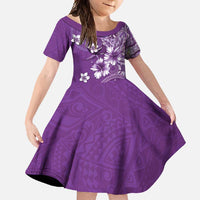 Cook Islands Family Matching Tank Maxi Dress and Hawaiian Shirt Purple Hibiscus And Stars
