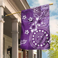 Cook Islands Garden Flag Purple Hibiscus And Stars LT05 House Flag Purple - Polynesian Pride
