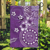Cook Islands Garden Flag Purple Hibiscus And Stars LT05 Garden Flag Purple - Polynesian Pride
