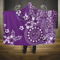 Cook Islands Hooded Blanket Purple Hibiscus And Stars LT05 - Polynesian Pride