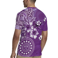Cook Islands Rugby Jersey Purple Hibiscus And Stars
